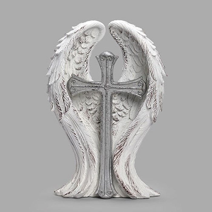 Table Cross-Wings W/ Silver Cross (9")