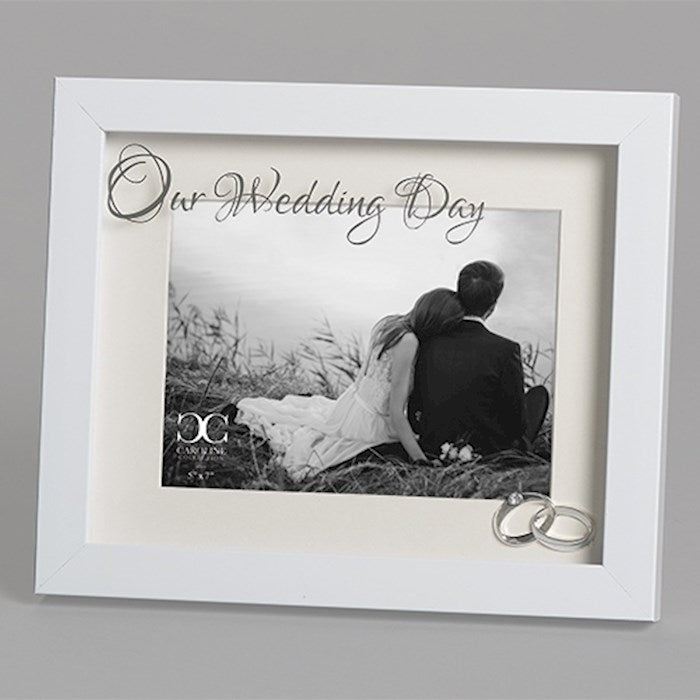 Frame-Our Wedding Day (Rings) (Holds 4x6 Photo)