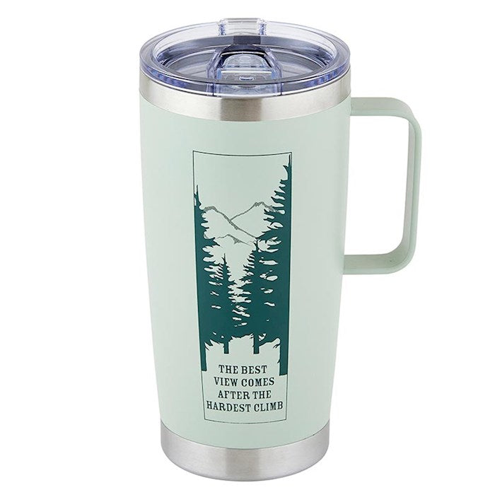 Stainless Steel Tumbler-The Best View Comes After The Hardest Climb (20 Oz)