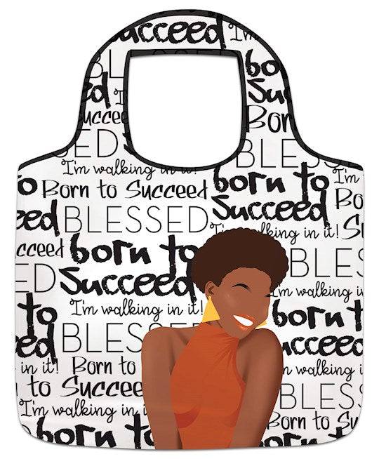 Reusable Grocery Bag-Born To Succeed (17"W x 21.5" x 2"D)