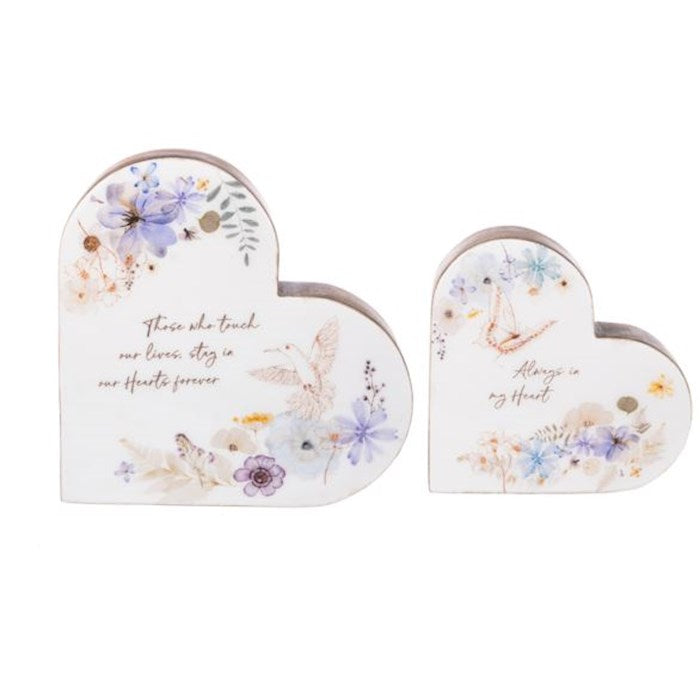 Figurine-Memory Heart Set (6" x 6" &amp; 4.5" x 4.5") (Set Of 2)