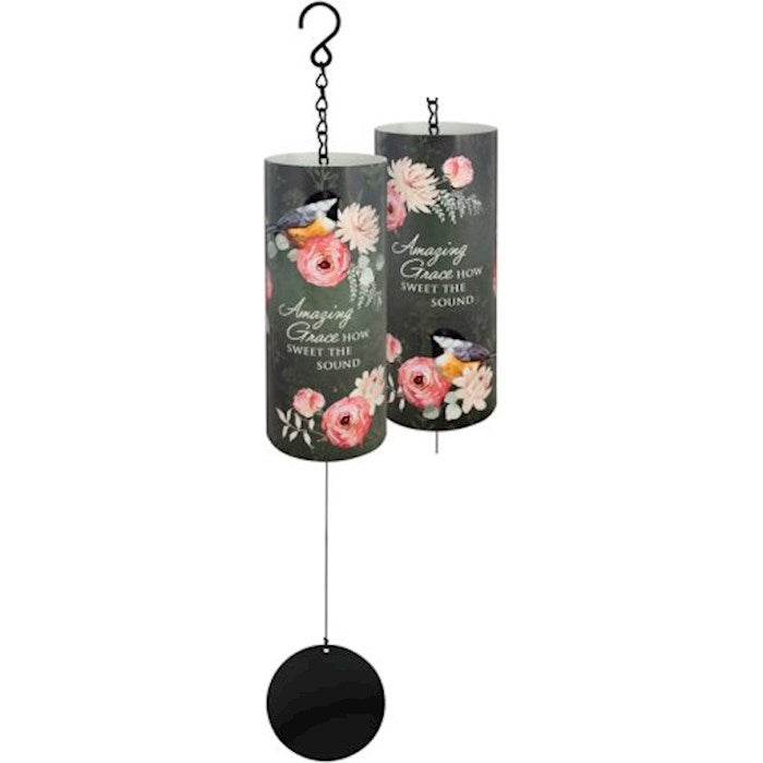 Wind Chime-Varnish Cylinder Sonnet-Amazing Grace How Sweet The Sound (18&quot;)