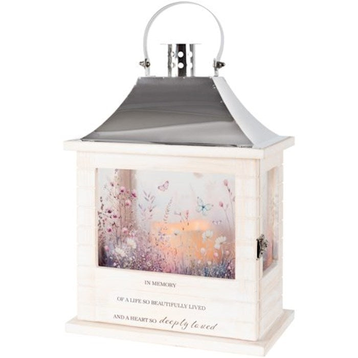 Lantern w/Flameless LED Candle &amp; Timer-In Memory (8.75" x 12.5" x 5.25") (Pack Of 2)