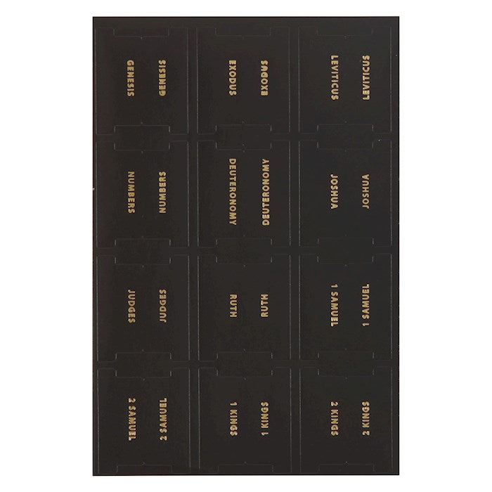 Bible Tab-Black And Gold Old &amp; New Testament Foil Peel &amp; Stick Indexing