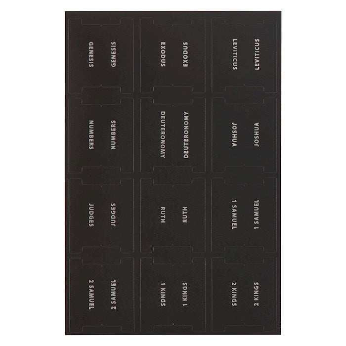 Bible Tab-Black And Silver Old &amp; New Testament Foil Peel &amp; Stick Indexing