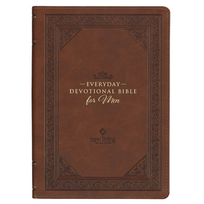 NLT Everyday Devotional Bible For Men-Chestnut Brown Faux Leather