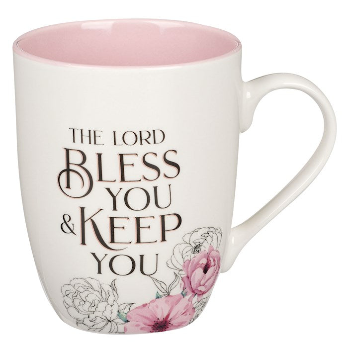 Mug-Budget-Lord Bless &amp; Keep You (Numbers 6:24)-Pink Flower (MUG1057)