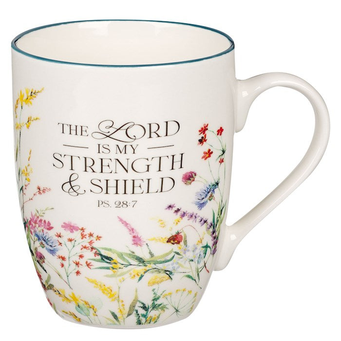 Mug-Budget-Lord Is My Strength (Psalm 28:7)-Multi Floral (MUG1064)