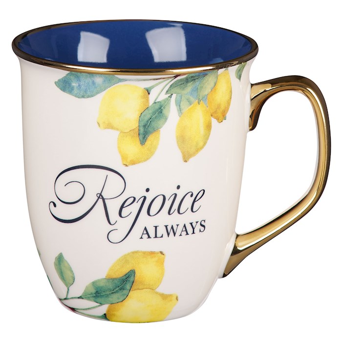 Mug-Rejoice Always (1 Thessalonians 5:16-18)-Yellow/Blue (MUG1103)