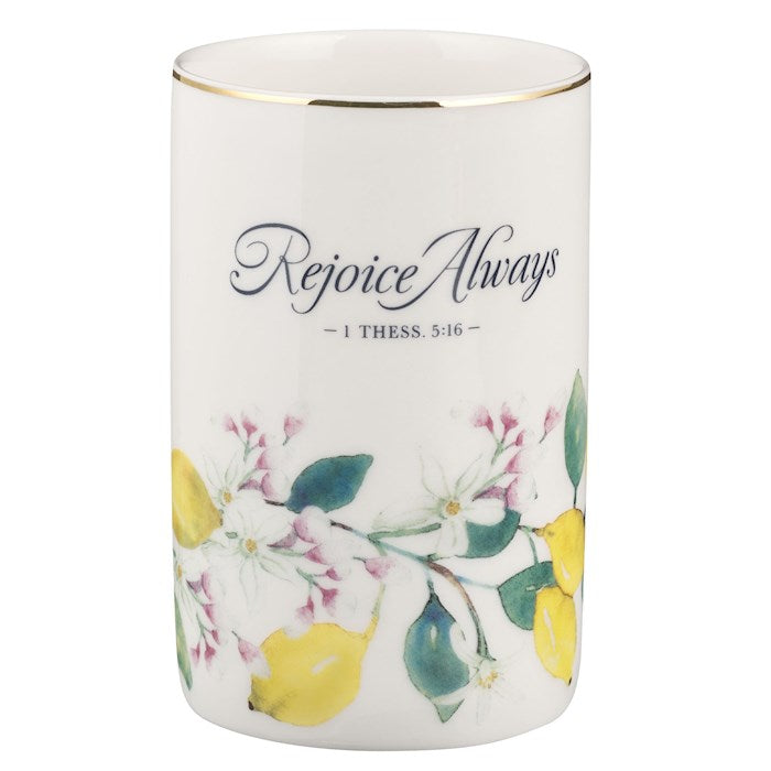 Table Vase-Lemons-Rejoice Always-1 Thess. 5:16