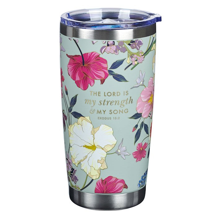 Stainless Steel Tumbler-Teal-Strength-Exodus 15:2