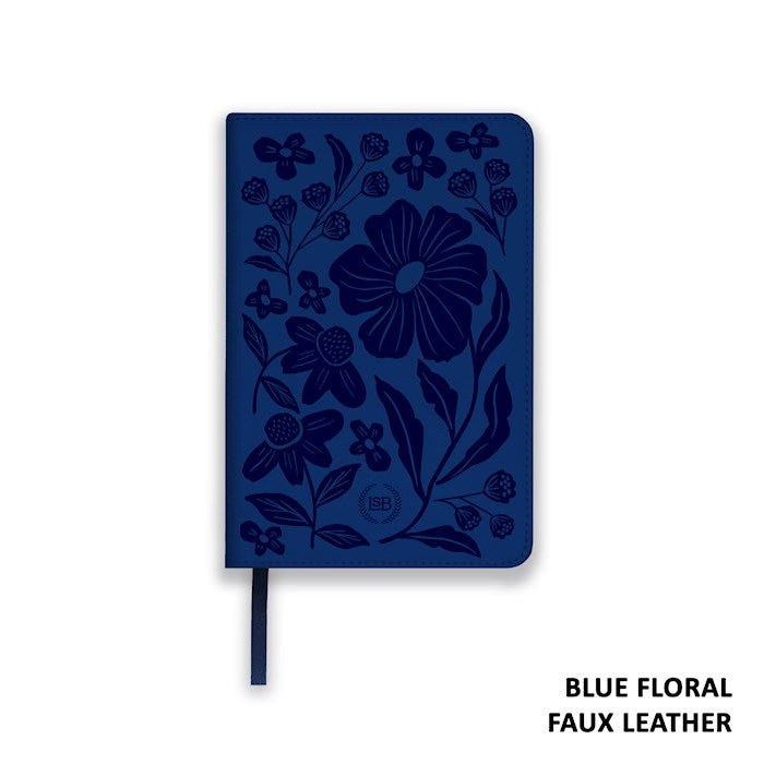 LSB Legacy Standard Bible/Compact Edition-Blue Floral Paste-Down Faux Leather