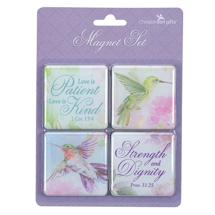 Magnet Set-Hummingbird-Strength &amp; Dignity-Prov. 31:25