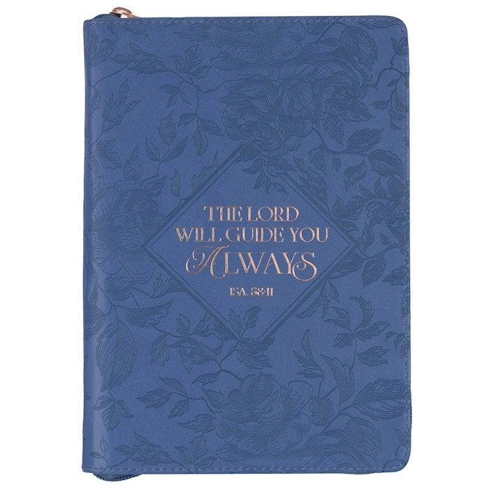 Journal-Classic w/Zip-Blue-The Lord Will Guide-Isa. 58:11
