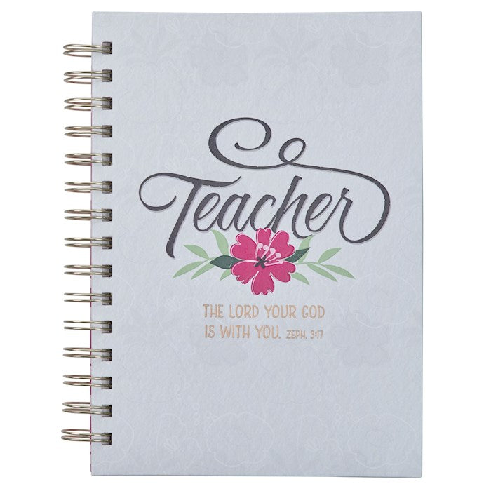 Journal-Wirebound-Fuchsia-Teacher/The Lord Is With You-Zeph. 3:17