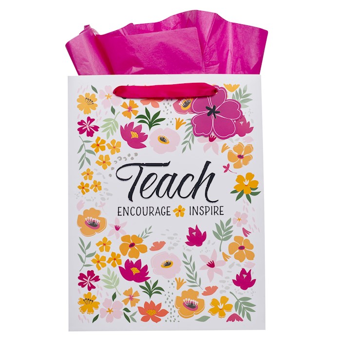 Gift Bag-Large-Portrait-Teacher God Is With You-Zeph. 3:17