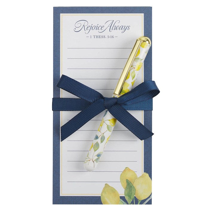 Magnetic Notepad W/Pen-Rejoice Always-1 Thess. 5:16