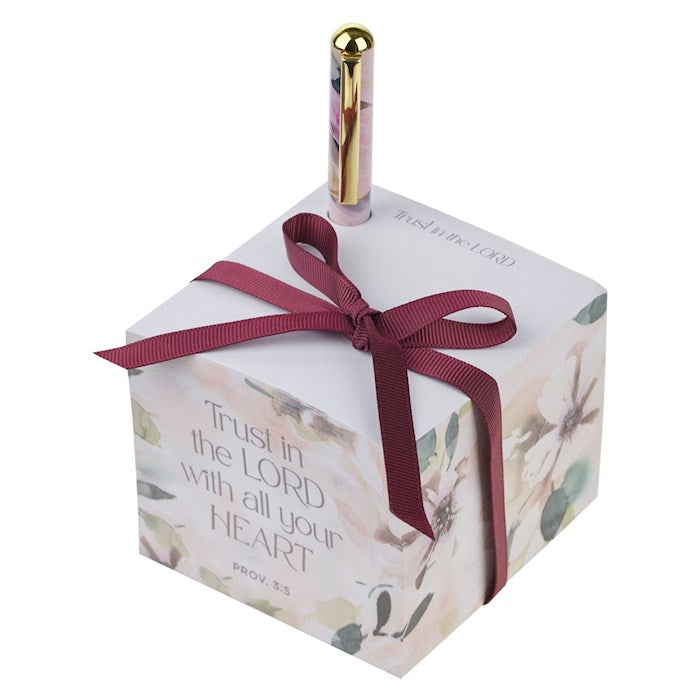 Note Block W/Pen-Trust In The Lord-Prov. 3:5