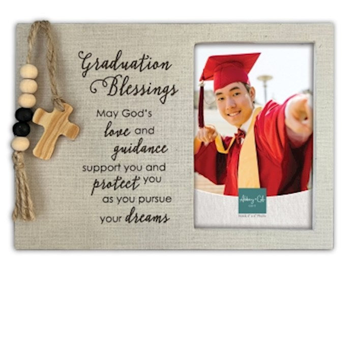 Frame-Graduation-Fabric Wrapped-Graduation Blessings (Holds 4&quot; X 6&quot; Photo) (9&quot; X 6 1/2&quot;)