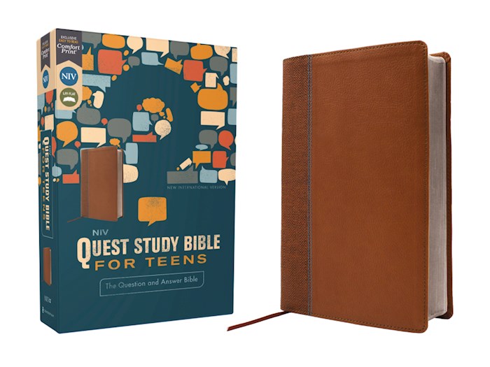 NIV Quest Study Bible For Teens (Comfort Print)-Brown Leathersoft