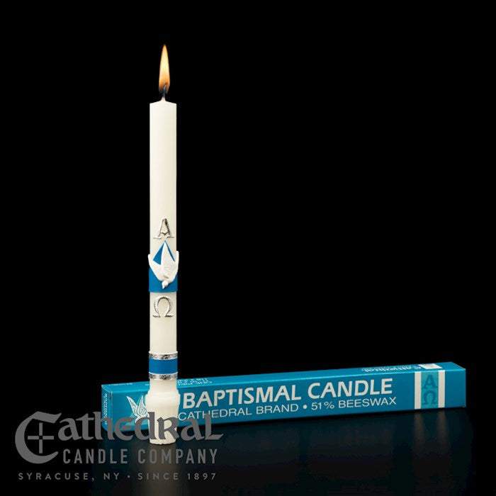 Candle-Baptismal (51% Beeswax) (11/16" x 9 1/4")