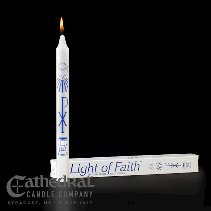 Candle-Baptismal Light Of Faith (3/4&quot; x 9 1/4&quot;)