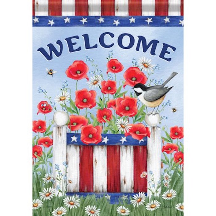 Flag-Garden-Durasoft-Patriotic Poppies (12.5&quot; x 18&quot;)