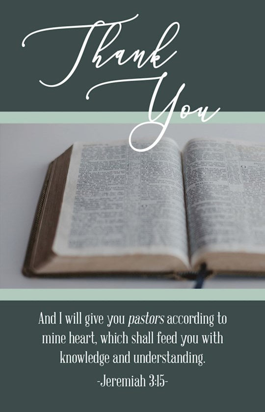 Bulletin-Pastor Appreciation: Thank You/And I Will Give You Pastors (Jeremiah 3:15 KJV) (Pack Of 100)