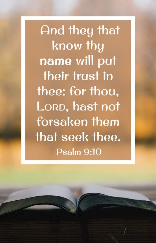 Bulletin-And They That Know Thy Name Will Put Their Trust In Thee (Psalm 9:10 KJV) (Pack Of 100)