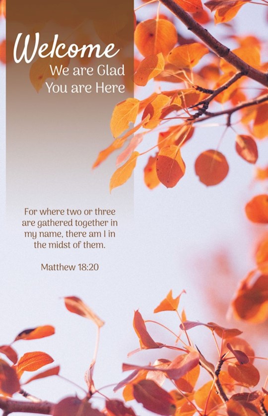 Bulletin-Welcome: We Are Glad You Are Here (Matthew 18:20 KJV) (Pack Of 100)