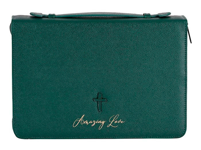 Bible Cover-Amazing Love/Cross-Green-XXLarge