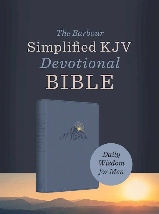 KJV Simplified Bible Daily Wisdom Devotional For Men-Blue DiCarta Imitation Leather