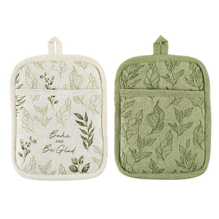 Oven Mitt Set-Bake And Be Glad (7&quot; x 9&quot;) (Set Of 2)