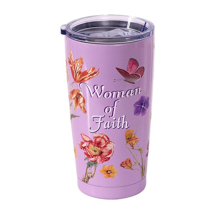 Travel Mug-Woman Of Faith/Luke 1:45 (20 oz)-Insulated Stainless Steel (