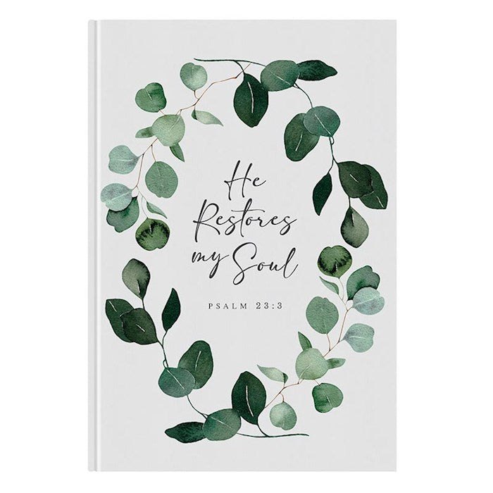Journal-Embroidered-He Restores My Soul (5.75&quot; x 8.5&quot;)