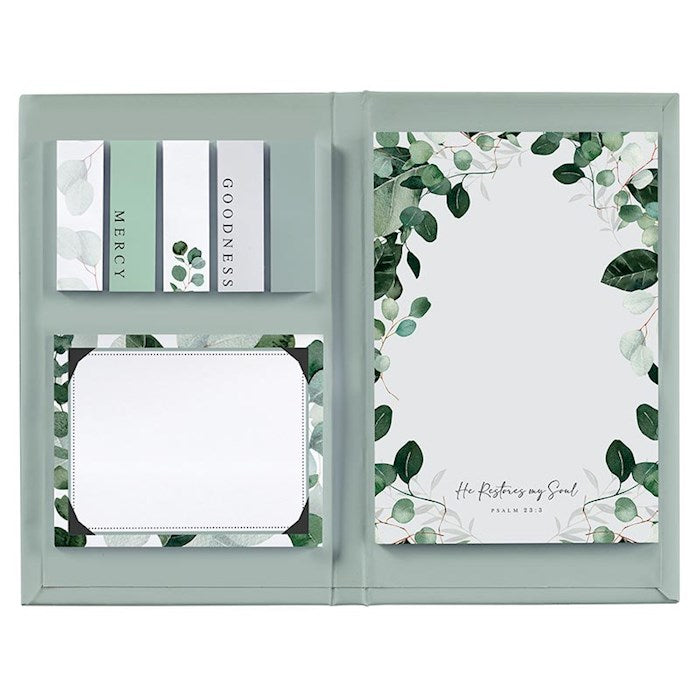 Sticky Notepad Set-He Restores My Soul (6.75&quot; x 4&quot;)