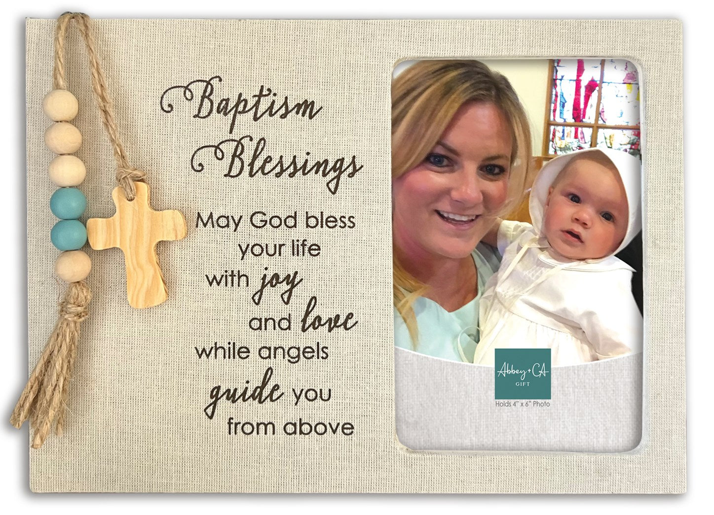 Photo Frame-Baptism Blessings-Blue (Holds 4&quot; x 6&quot;)