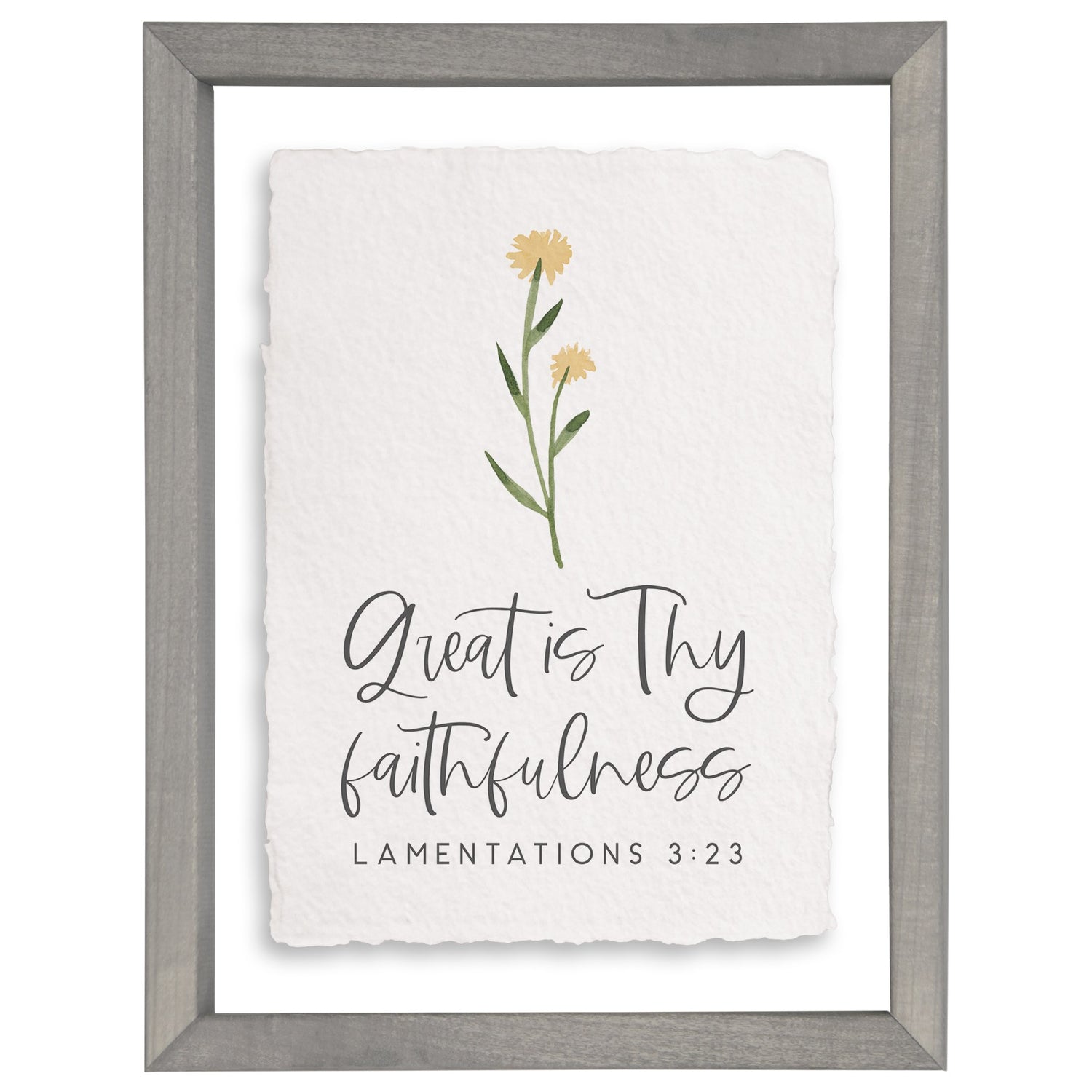 Floating Art Rectangle-Great Is They Faithfulness (11&quot; x 14&quot;)