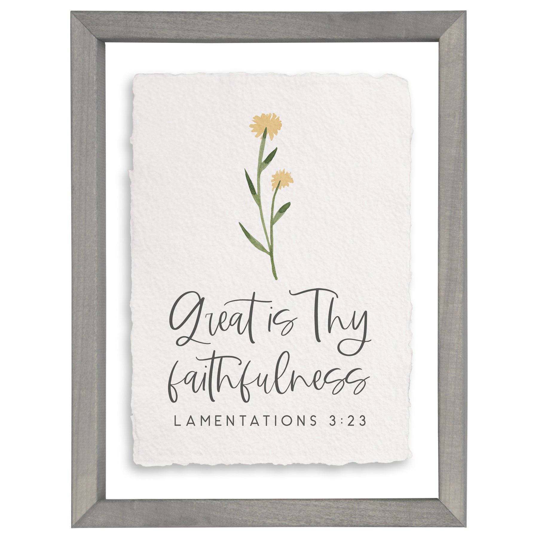 Floating Art Rectangle-Great Is They Faithfulness (11&quot; x 14&quot;)