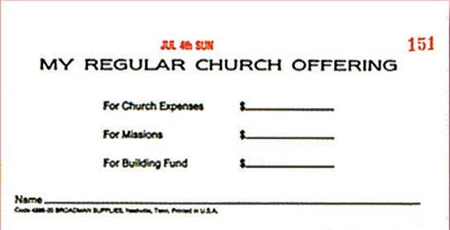 Seed of Abraham Christian Bookstore - (In)Courage - Offering Envelope-My Regular Church Offering 3 Fund Weekly w/o Six Point System (Bill-Size) (Pack Of 53)