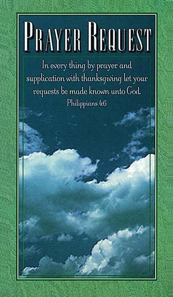 Seed of Abraham Christian Bookstore - (In)Courage - Pew Card-Prayer Request (Philippians 4:6) (Pack Of 50)