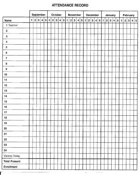 Form-Sunday School Attendance Book ( Form 182-S)