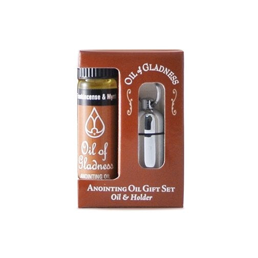 Anointing Oil-Keyring Holder W/Frank Oil-Silvertone