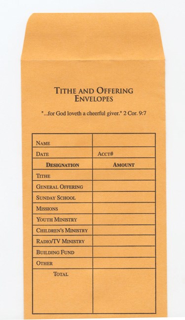 Seed of Abraham Christian Bookstore - (In)Courage - Offering Envelope-Tithe &amp; Offering (Bill-Size)-Goldenrod (Pack Of 100)