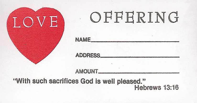Seed of Abraham Christian Bookstore - (In)Courage - Offering Envelope-Love Offering (Hebrews 13:16) (No. 3 Size) (Pack Of 100)