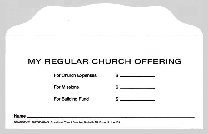 Seed of Abraham Christian Bookstore - (In)Courage - Offering Envelope-My Regular Church Offering 3 Fund Weekly (Bill-Size) (Pack Of 100)