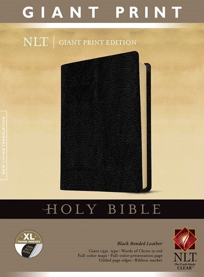 Seed of Abraham Christian Bookstore - NLT Giant Print Bible-Black Bonded Leather Indexed