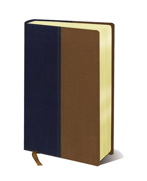 Seed of Abraham Christian Bookstore - NIV &amp; KJV Side-By-Side Bible/Large Print-Navy/Tan Duo-Tone