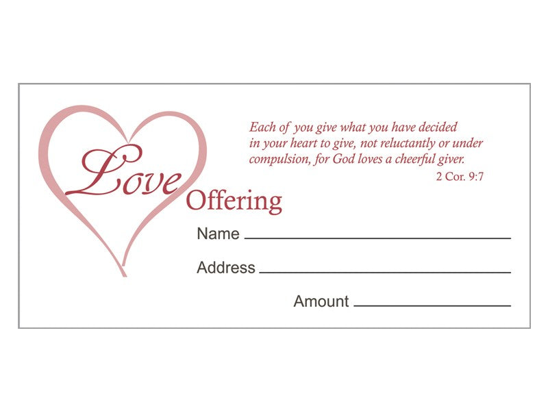 Seed of Abraham Christian Bookstore - (In)Courage - Offering Envelope-Love Offering (2 Cor 9:7) (Pack Of 100)