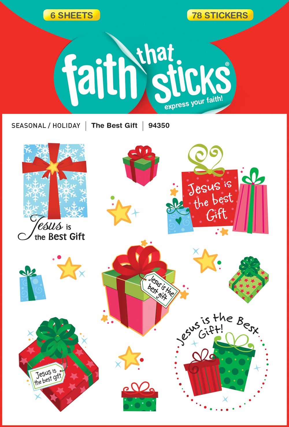 Sticker-The Best Gift Sparkle (6 Sheets) (Faith That Sticks)